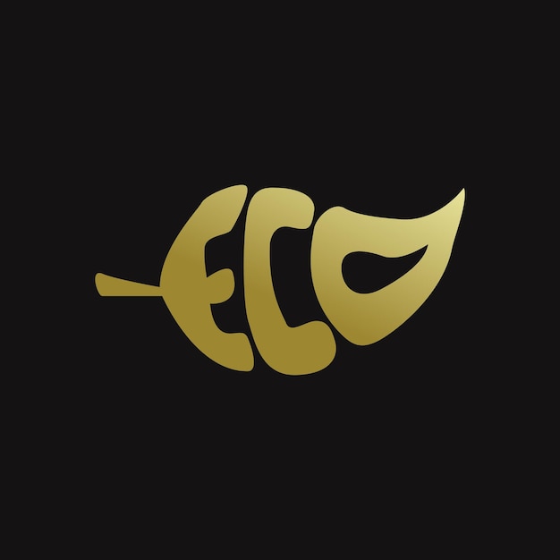 Golden ECO logo design template