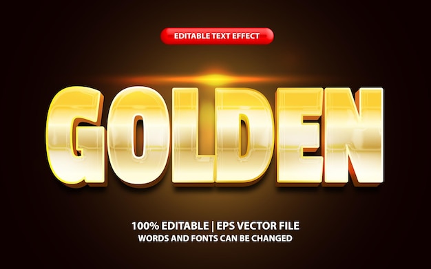 Golden editable 3d text effect style