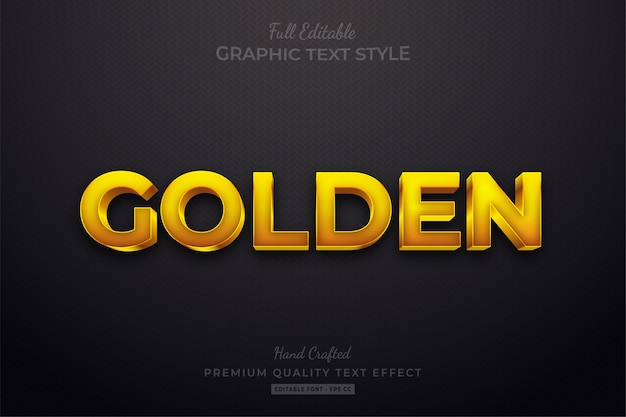 Golden editable custom text style effect premium