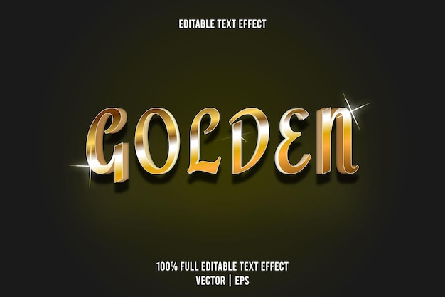 Golden editable text effect 3 dimension emboss luxury style