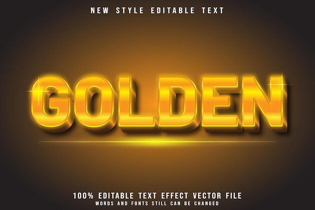 Golden editable text effect emboss luxury style