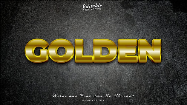 Golden editable text effect, free font