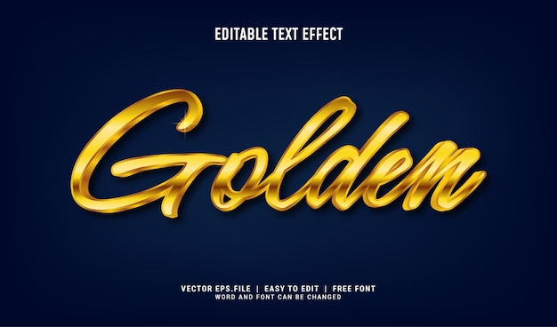 Golden editable text effect modern style