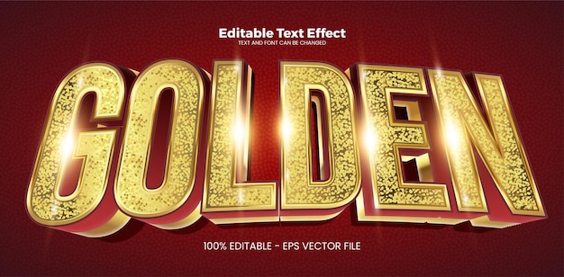 Golden editable text effect in modern trend style