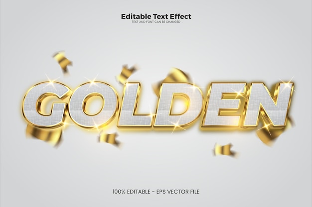 Golden editable text effect in modern trend style