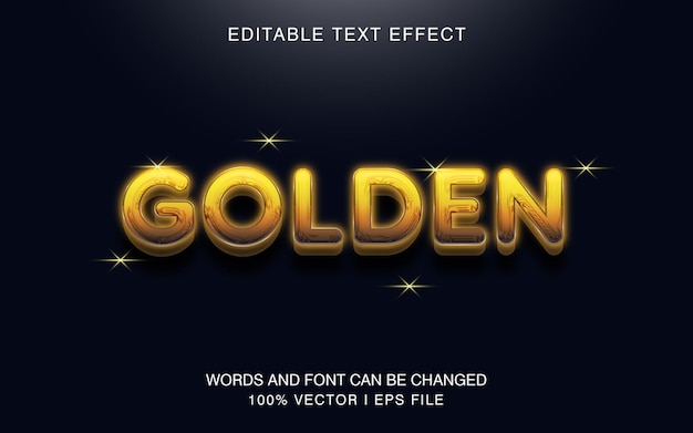 Vector golden, editable text effect with modern color style.