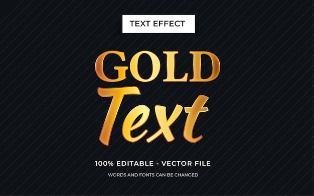 Vector golden editable text effect