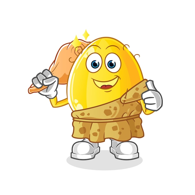 Golden egg ancient cartoon mascot. cartoon mascot mascot