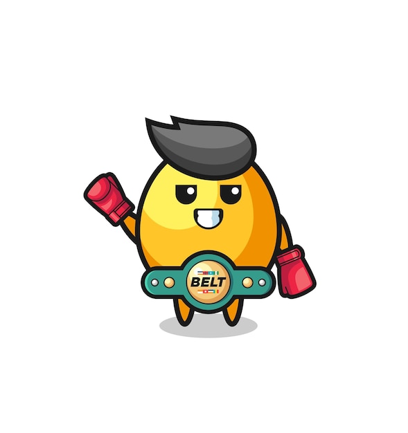 Golden egg boxer mascot character , cute design