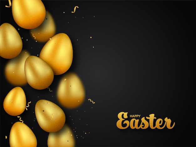 Golden Eggs For Easter Festival Concept