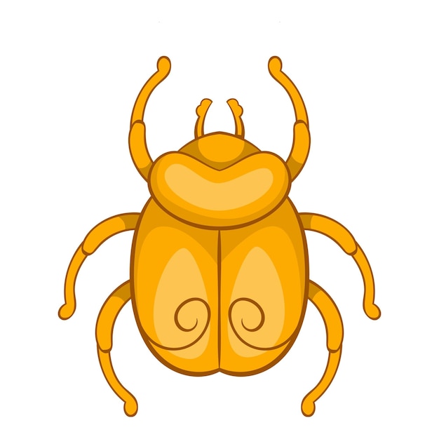 Golden Egyptian scarab beetle icon Cartoon illustration of scarab vector icon for web design