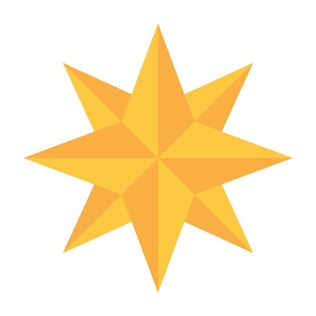 Vector golden eightpointed star
