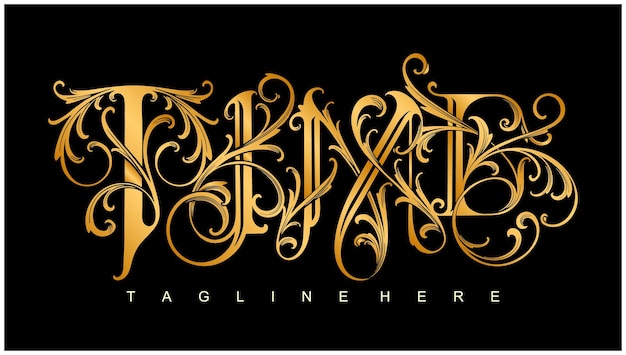 Golden elegance ornate engraved time lettering monogram logo vector illustrations for your work logo, merchandise t-shirt, stickers and label designs, poster, greeting cards advertising business compa