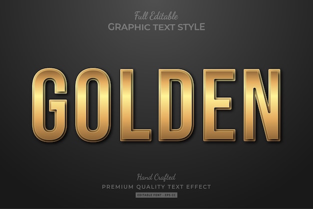 Golden Elegant Editable Text Effect Font Style