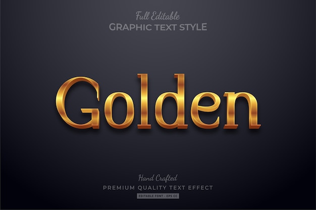 Golden Elegant Editable Text Style Effect