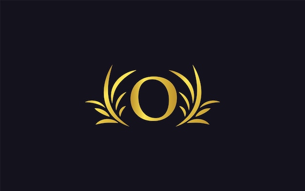 Vector golden elegant logo letter o