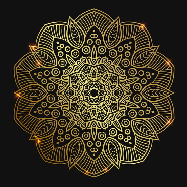 Golden elegant mandala