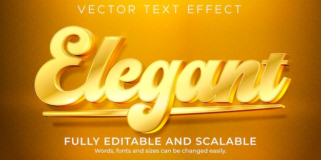 Vector golden elegant text effect editable luxury and shiny text style