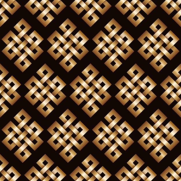 Golden endless knot background