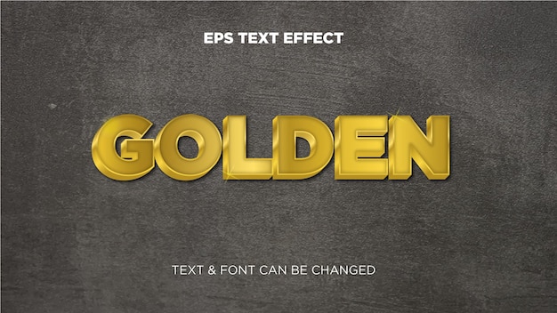 Vector golden eps editable text effect