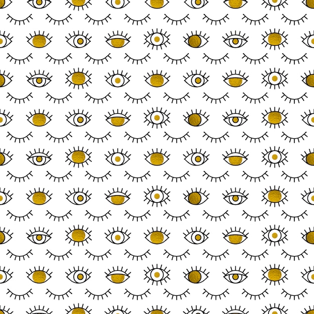 Golden eyes pattern in line style.