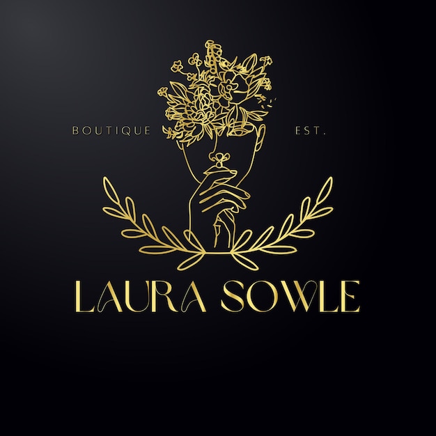 Golden fashion luxury beauty logo e elegant minimalist skincare logo design