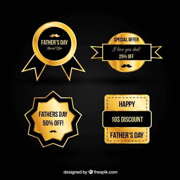 Golden father's day badges
