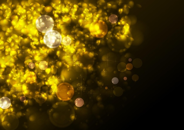 Golden festive abstract luminous Christmas particles