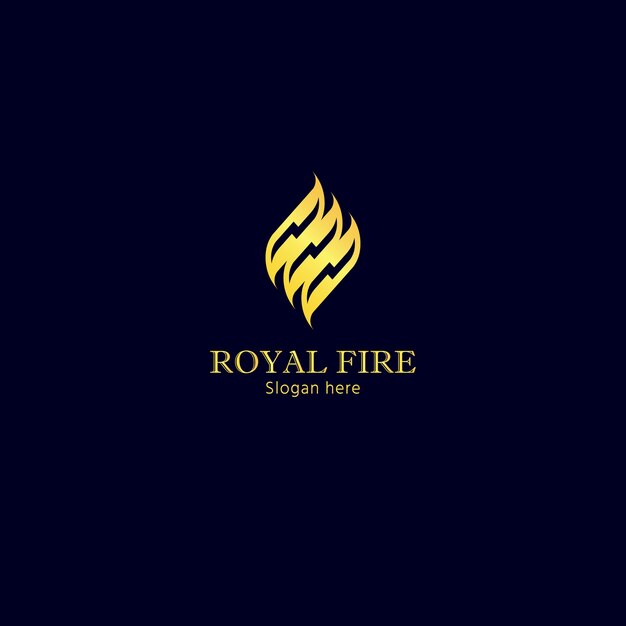 Golden fire logo concept voor exclusief merk en diensten