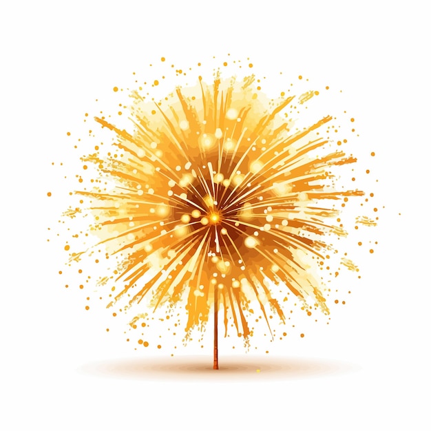 Vector golden_firework_isolated_on_white