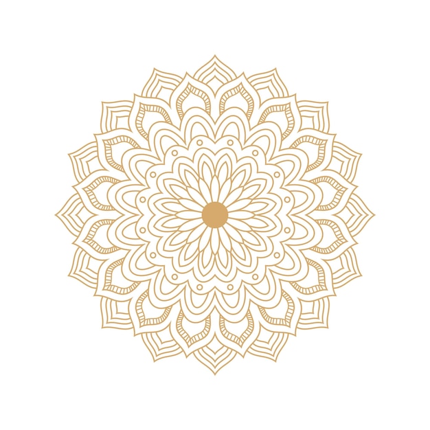 Vector golden flat mandala vector