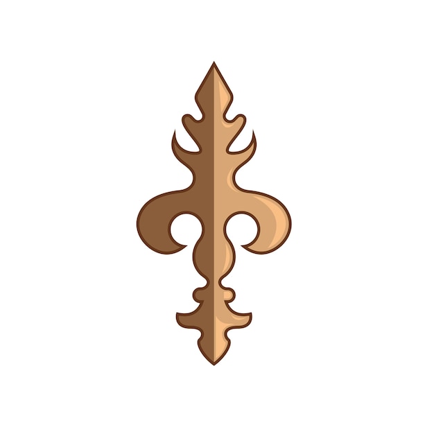 Golden fleur de lis icon vector element concept design