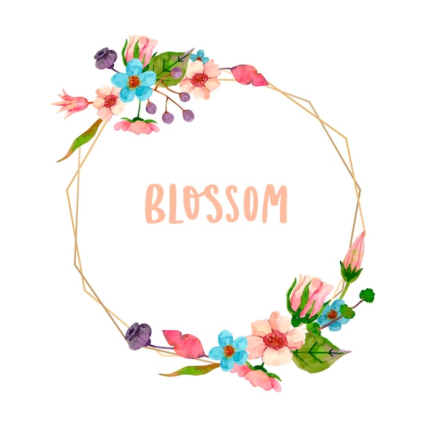 Golden floral frame background design