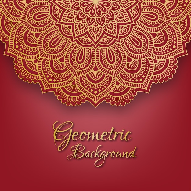 Vector golden floral mandala lace illustration.