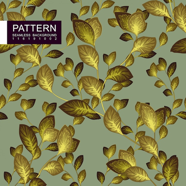 Golden floral seamless floral pattern