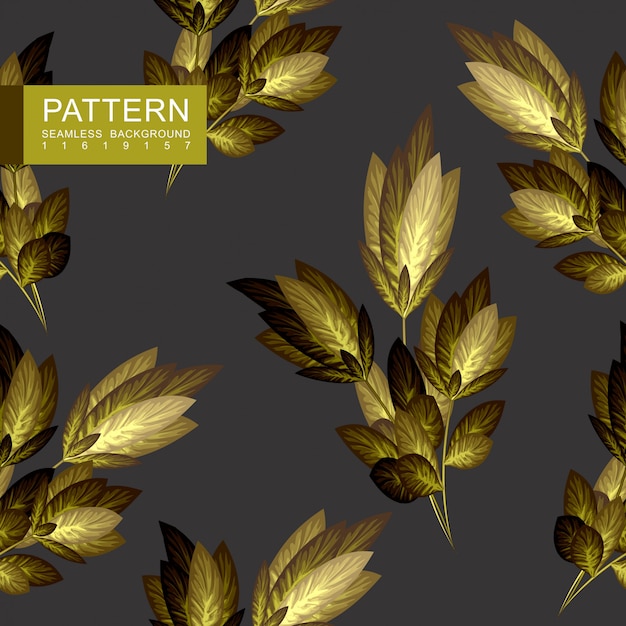 Golden floral seamless pattern