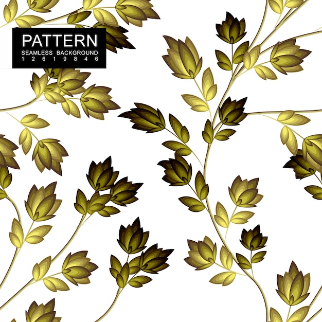 Golden floral seamless pattern