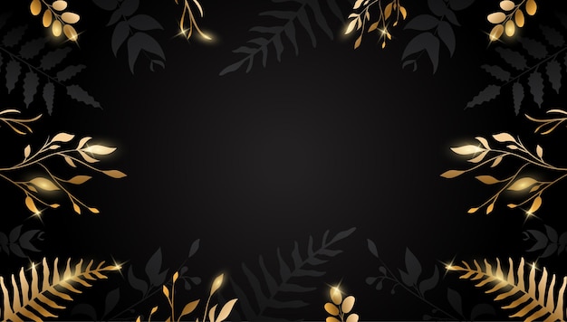 Golden Flower On Dark Background