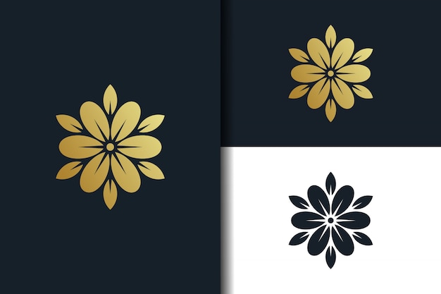 Golden flower logo design