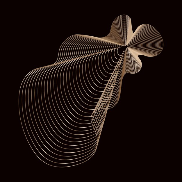 golden frame on a black background golden element in art deco style vector abstract linear object