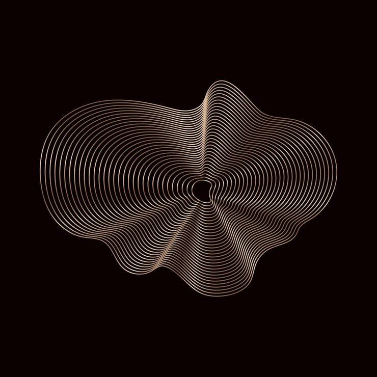 Vector golden frame on a black background golden element in art deco style vector abstract linear object