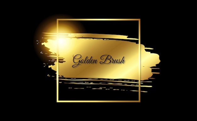 Golden Frame Brush Stroke With Shine