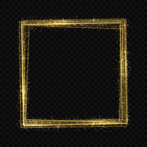 Vector golden frame light tracing effect