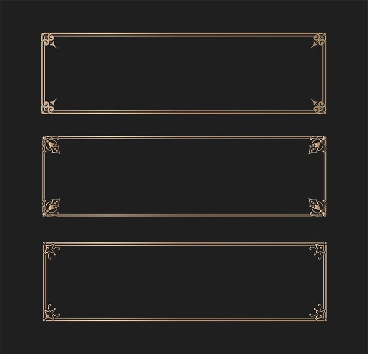 Vector golden frame with black background