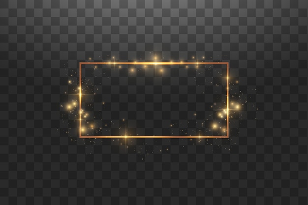 Golden frame with lights effects,Shining luxury banner .