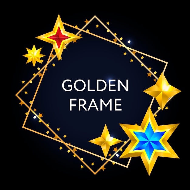 golden frame with stars