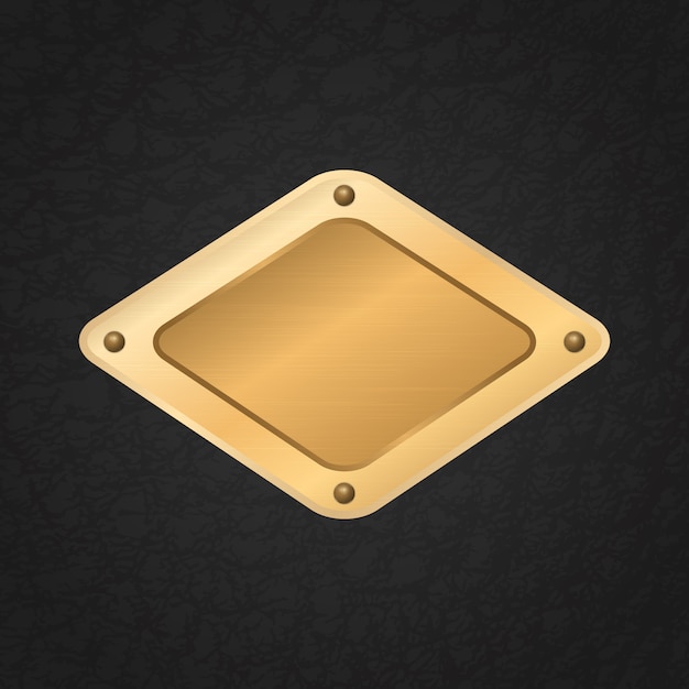 Vector golden framed label on a leather background