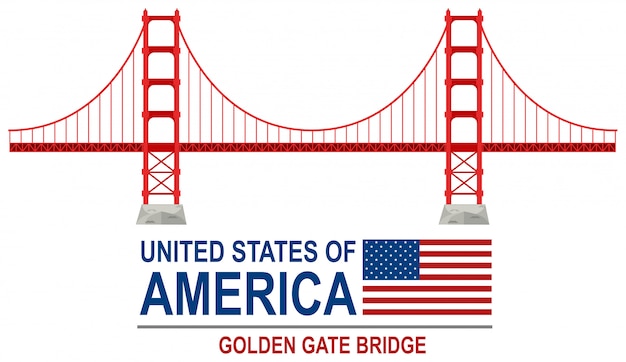 Vector golden gate bridge america