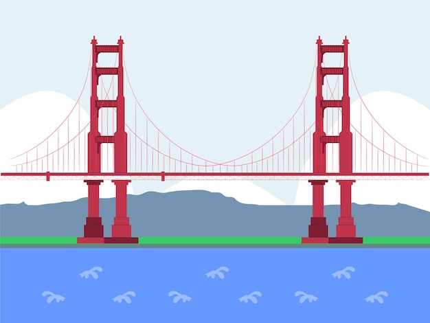 Golden Gate Bridge Concept Illustratie Stijlvol en mooi