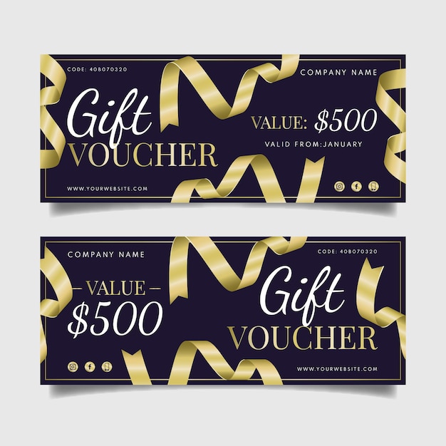 Golden gift voucher template